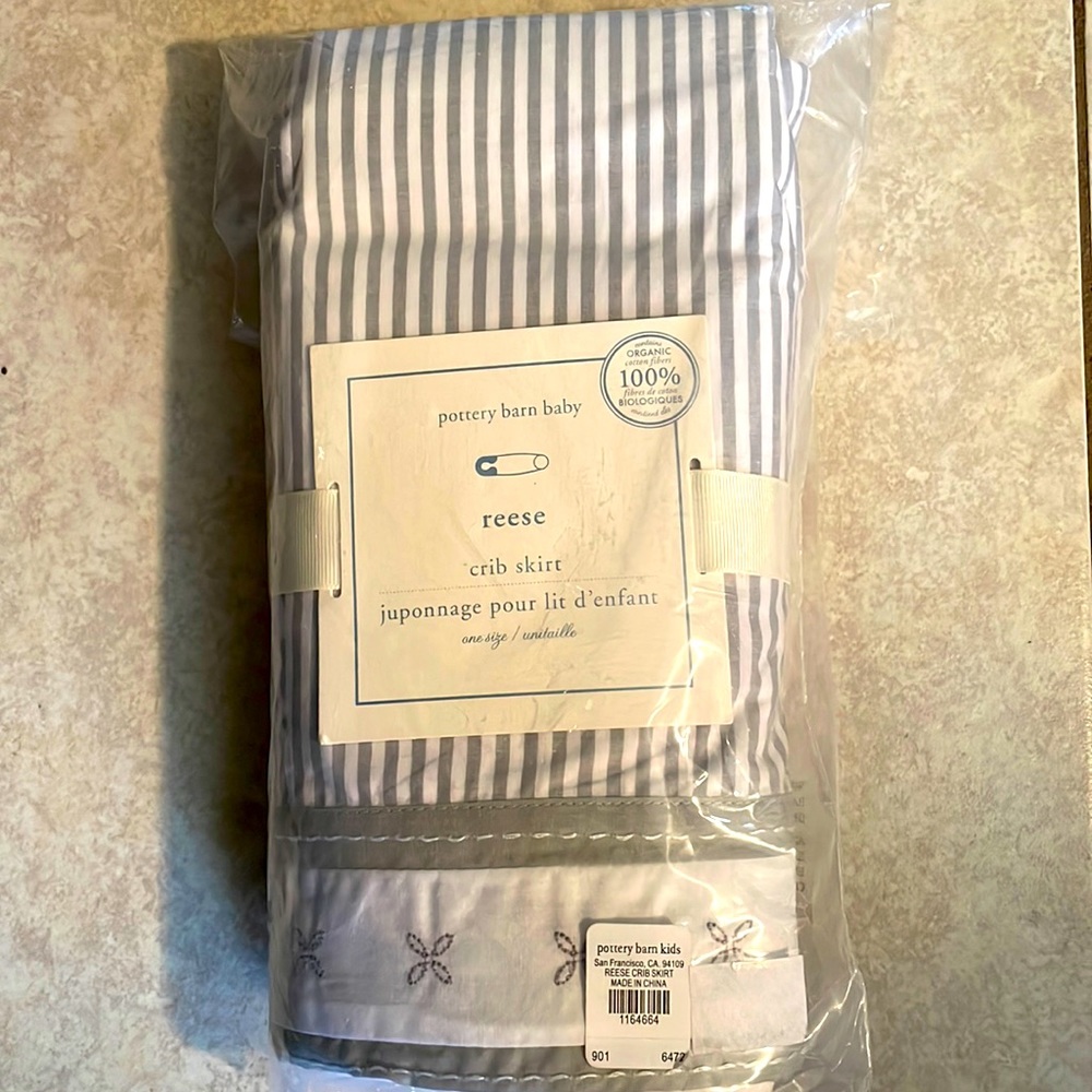 POTTERY BARN BABY REESE CRIB SKIRT